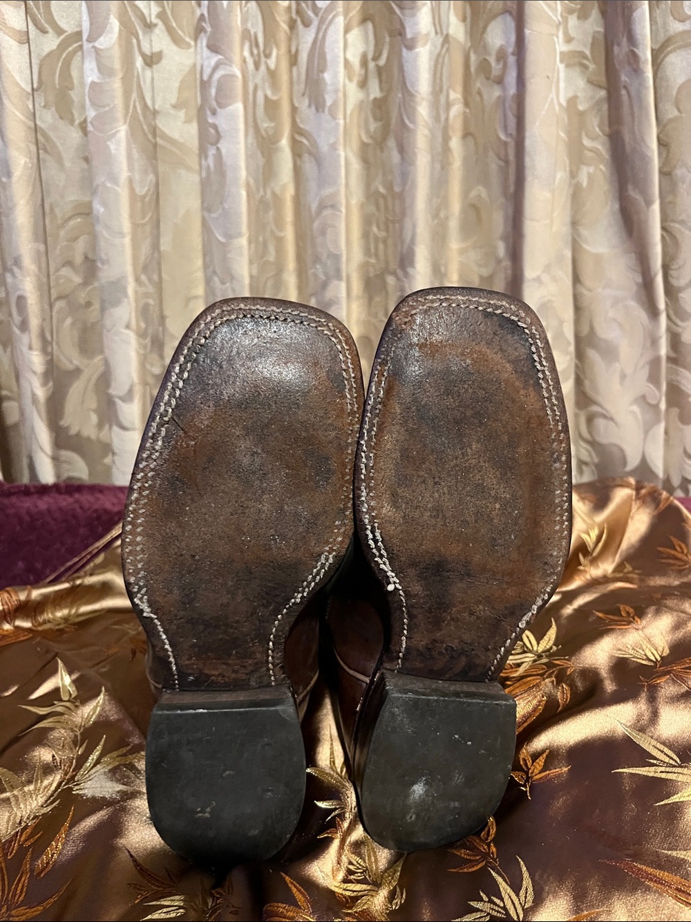 Nocana Turquoise and Brown Western Leather Ankle Boots - Women’s Cowgirl Booties - Picture 3 of 4